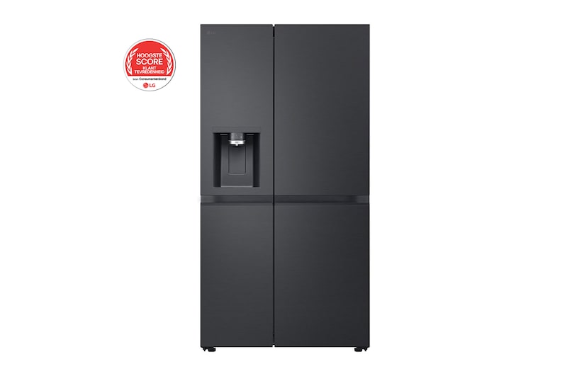 Voorkant van 628L Amerikaanse koelkast Zwart | ThinQ™ | Uvnano™ | FRESH Converter™ - GSLE91EVAC